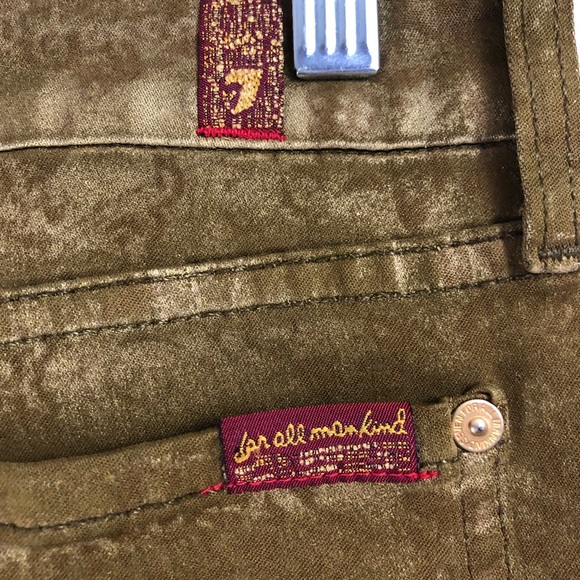 7 For All Mankind Gold Skinny Jeans - Picture 3 of 4